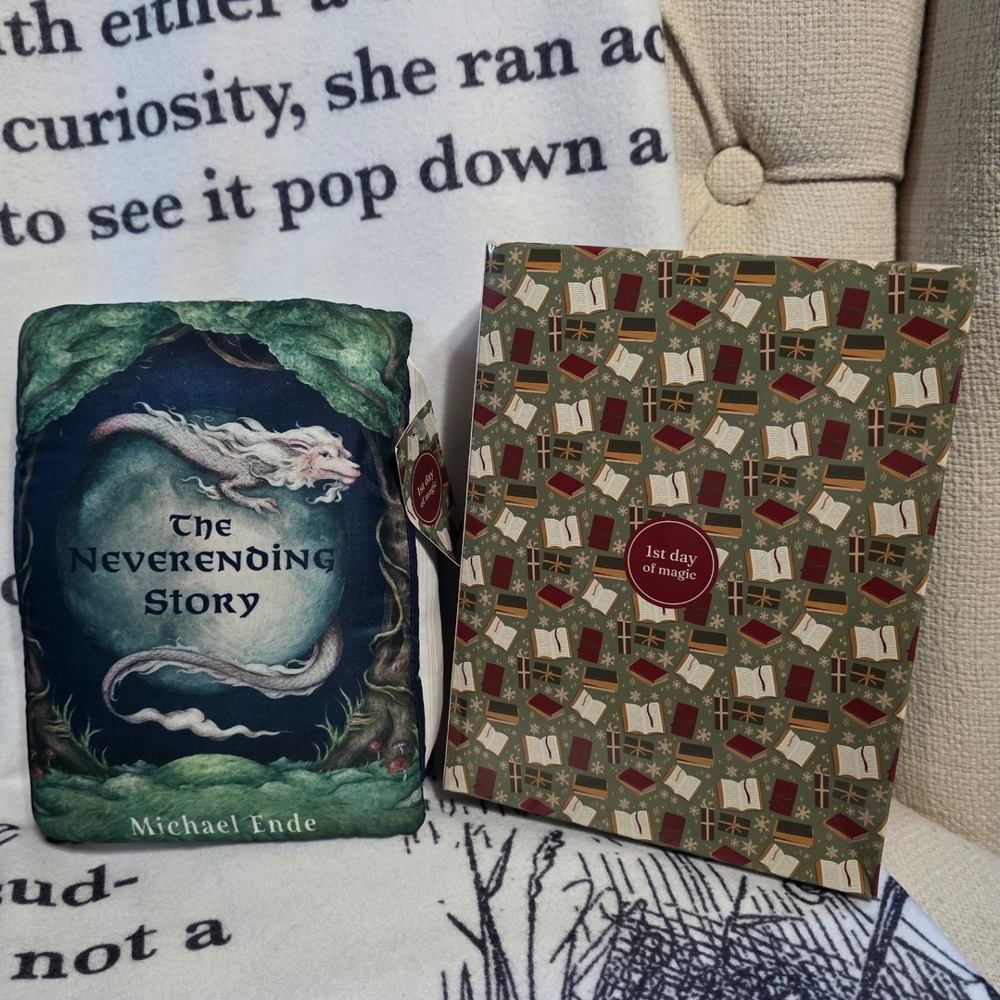 OwlCrate Book Pillow OS Green New Neverending Story Advent Falkor Plush